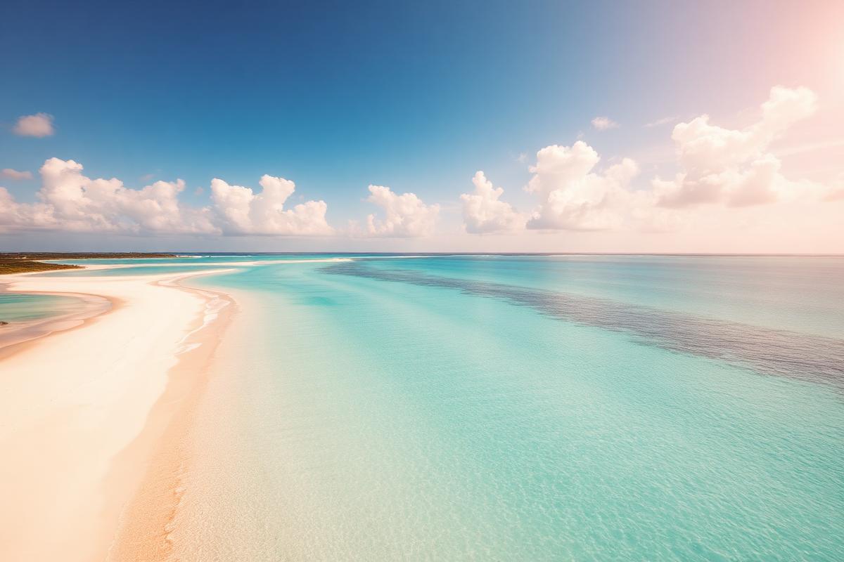 Caribbean coastline at dusk